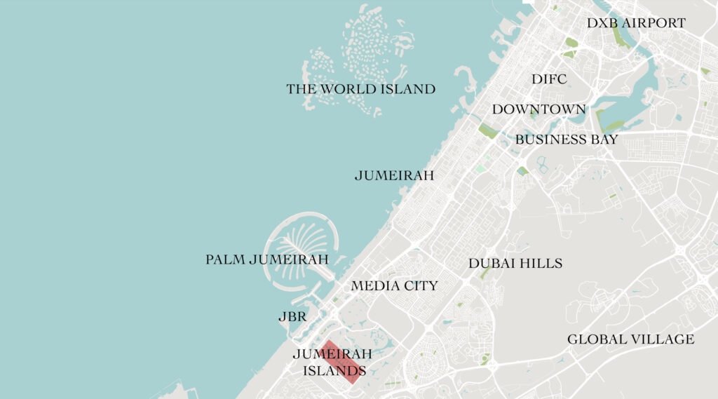 Jumeirah Islands dubai location and sales